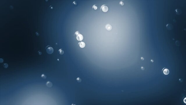 Yellow and blue background. Motion. Light background with small transparent bubbles that burst in cartoon animation.