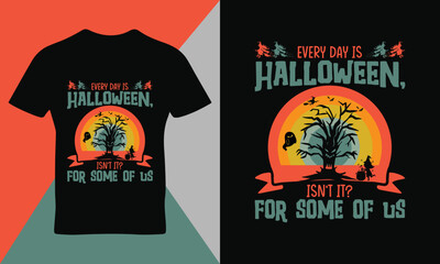 Happy Halloween quote typography retro t-shirt design template vector