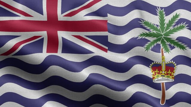Flag Of British Indian Ocean - British Indian Ocean Territory Flag High Detail - National flag British Indian Ocean Territory wave Pattern loopable Elements - Fabric texture and endless loop