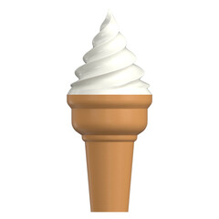 3d rendering illustration of a stylized ice cream cone