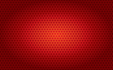Honeycomb heksagonal pattern with red background