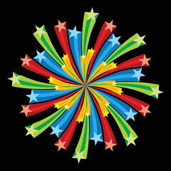 Colorful stars in the dark background