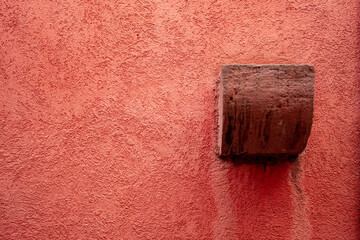 Object on the isolated red wall background