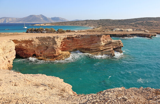 landscape of Pori beach at Ano Koufonisi island Cyclades Greece
