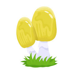 A flat illustrative vector of mushroom 