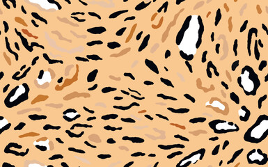 Abstract modern leopard seamless pattern. Animals trendy background. Color decorative vector stock illustration for print, card, postcard, fabric, textile. Modern ornament of stylized skin