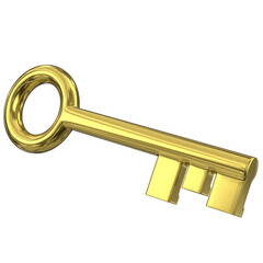 3d rendering illustration of a stylized key