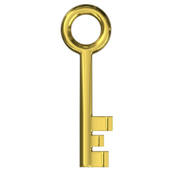 3d rendering illustration of a stylized key
