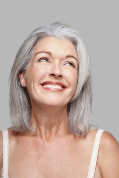 Close-up portrait of mature woman smiling