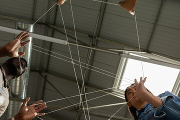 Hands joined with thread