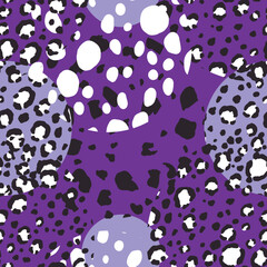 Abstract modern leopard seamless pattern with circles. Animals trendy background. Color decorative vector illustration for print, card, fabric, textile. Modern ornament of stylized skin
