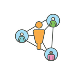 Icon Depicting Infected People Using Contact Tracing to Contain the Spread of the CoronaVirus. Contact Tracing Covid-19 concept.