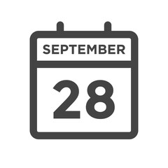 September 28 Calendar Day or Calender Date for Deadlines or Appointment