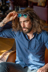 Young professional man at work wearing glasses