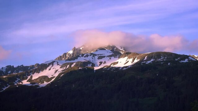 Sunset time lapse on Mt. Alice in Seward Alaska