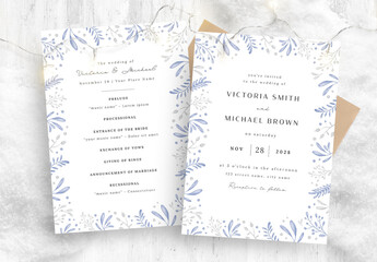 Winter Wedding Invitation Card Flyer Layout