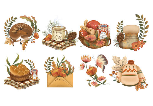 Rustic Autumn Fall Thanksgiving Clipart