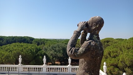 Sculptures at the Palacio del Acebron Visitor center in the Doñana natural park at sunset. Huelva