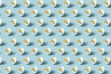 Horizontal wallpaper with repeated baby soothers.