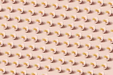 Horizontal wallpaper with repeated baby soothers.