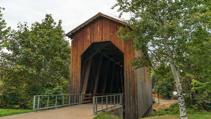 Fototapeta na wymiar Chambers Covered Railroad Bridge in Cottage Grove, Oregon, United States