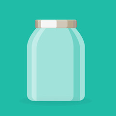 An empty jar with a lid. Vector illustration