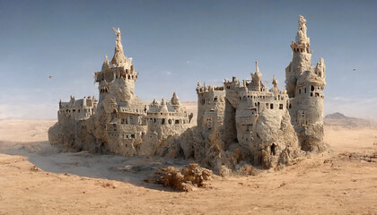 castle in the desert - obrazy, fototapety, plakaty