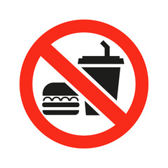 It is forbidden to eat fast food. Vector illustration