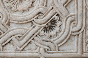 Sightseeing in Italy, Venezia, square San Marco, pillars in historical cathedral, 