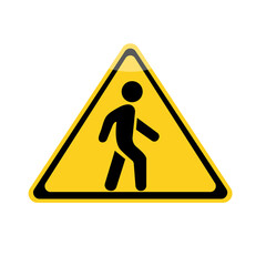 Icon of a person on a road sign. Vector illustration
