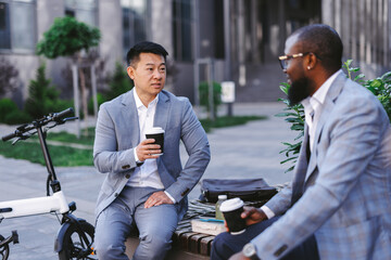 Workers taking coffee break 