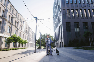 Man using smartphone during commuting 