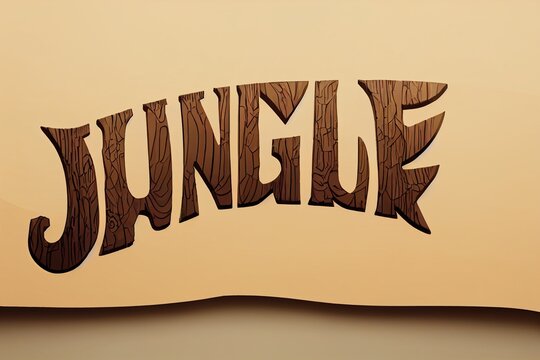 Funny Wooden Jungle Land Game Logo Title Text Effect