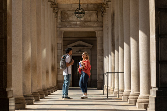  Friends University Students talking on outdoor campus