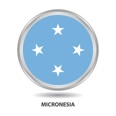 Micronesia round flag design is used as badge, button, icon, wall painting