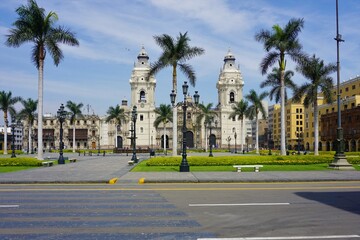 Fototapeta na wymiar Plaza Mayor in Historic Center of Lima, Peru