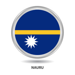 Nauru round flag design is used as badge, button, icon, wall painting