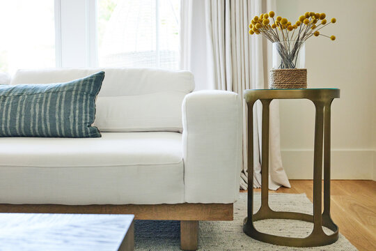 Modern design sofa in farmhouse living room