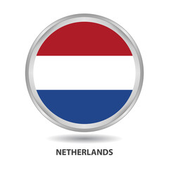 Netherlands round flag design is used as badge, button, icon, wall painting