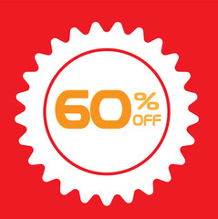 60% sales discount vector design
