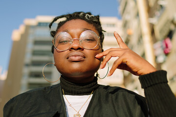 Portrait of a woman with glasses