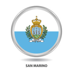 San Marino round flag design is used as badge, button, icon, wall painting