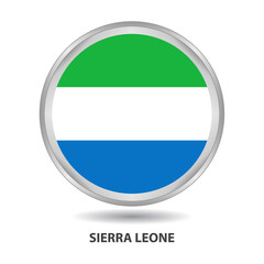 Sierra Leone round flag design is used as badge, button, icon, wall painting