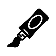 Office Stationery watercolor tube icon | Black Vector illustration |
