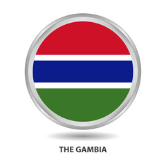 The Gambia round flag design is used as badge, button, icon, wall painting