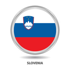 Slovenia round flag design is used as badge, button, icon, wall painting