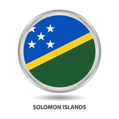 Solomon Islands round flag design is used as badge, button, icon, wall painting