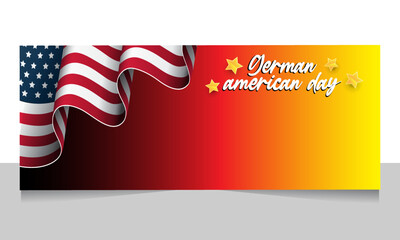 German American Flag Background white copy space area, Suitable to use on German American Day Event.