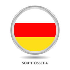 Obraz premium South Ossetia round flag design is used as badge, button, icon, wall painting