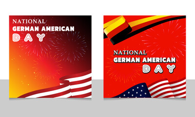 German American Flag Background white copy space area, Suitable to use on German American Day Event.